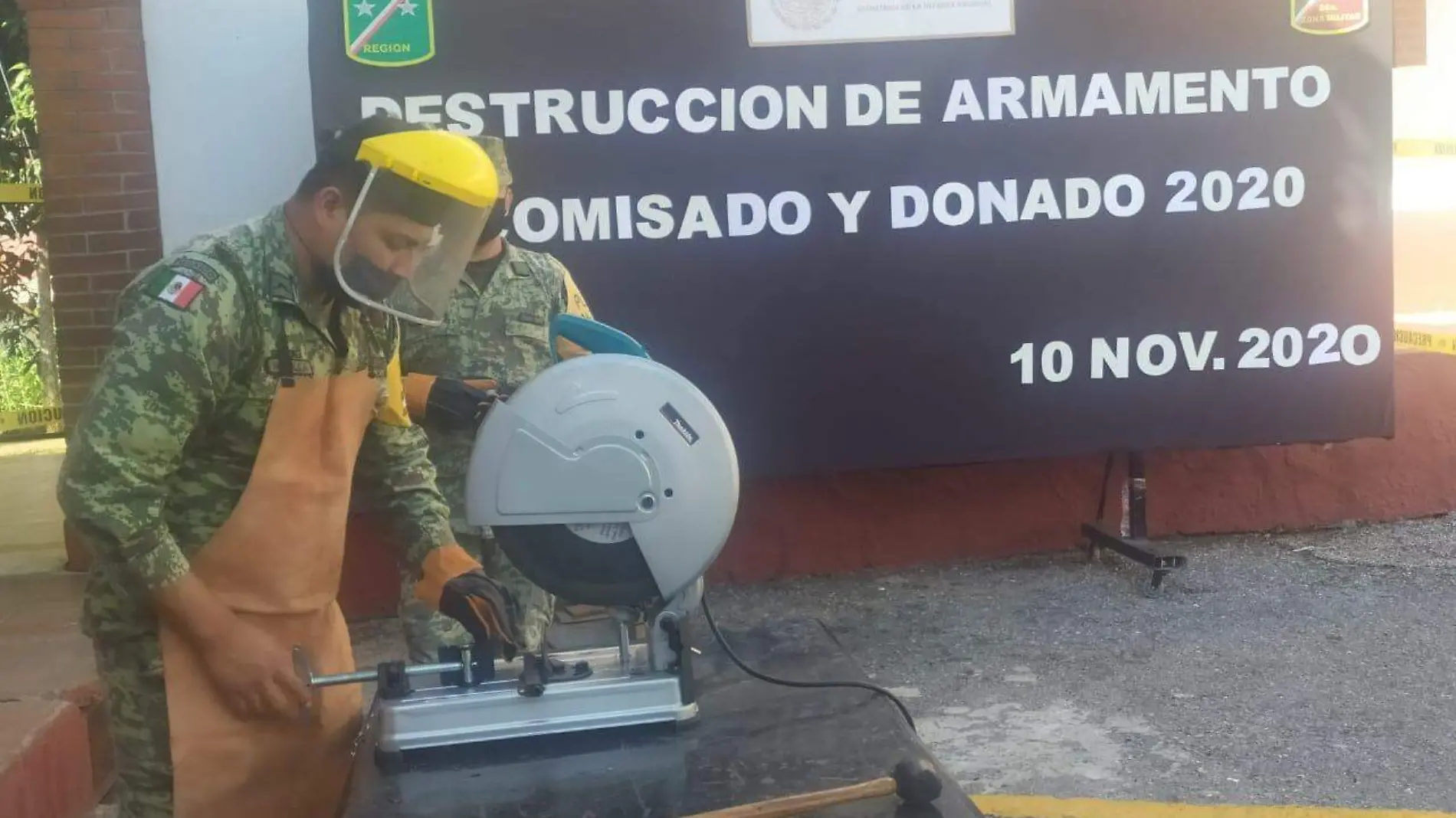 Sedena destruye armamento donado y decomisado